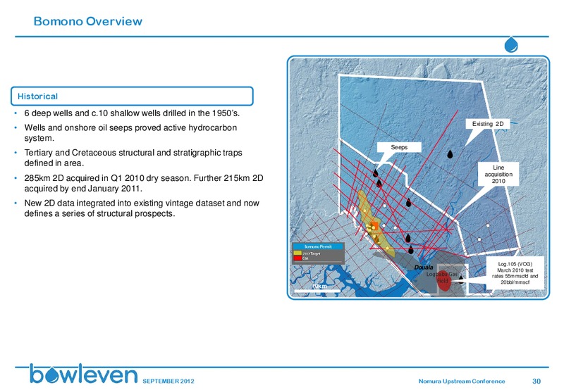 NOMURA UPSTREAM CONFERENCE – Bowleven Plc – slide 29