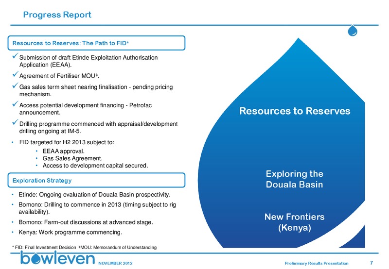 NOVEMBER 2012 INVESTOR PRESENTATION – Bowleven Plc – slide 6