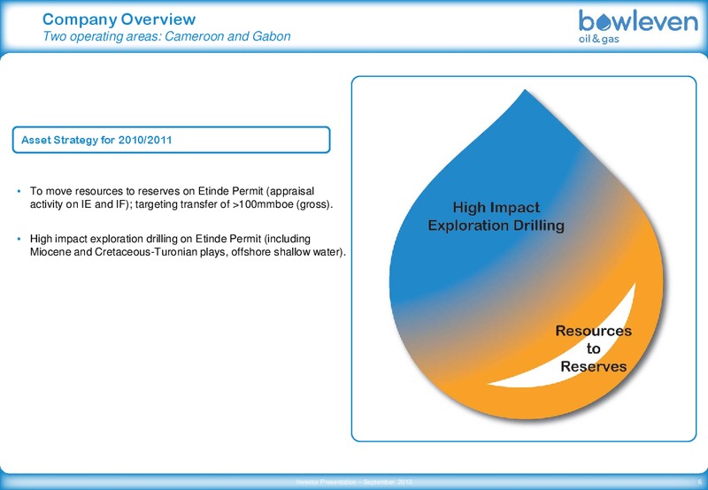 2010 PRELIMINARY RESULTS – Bowleven Plc – slide 6