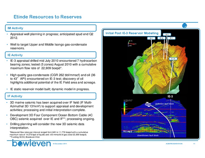 DECEMBER 2011 ANNUAL GENERAL MEETING – Bowleven Plc – slide 11