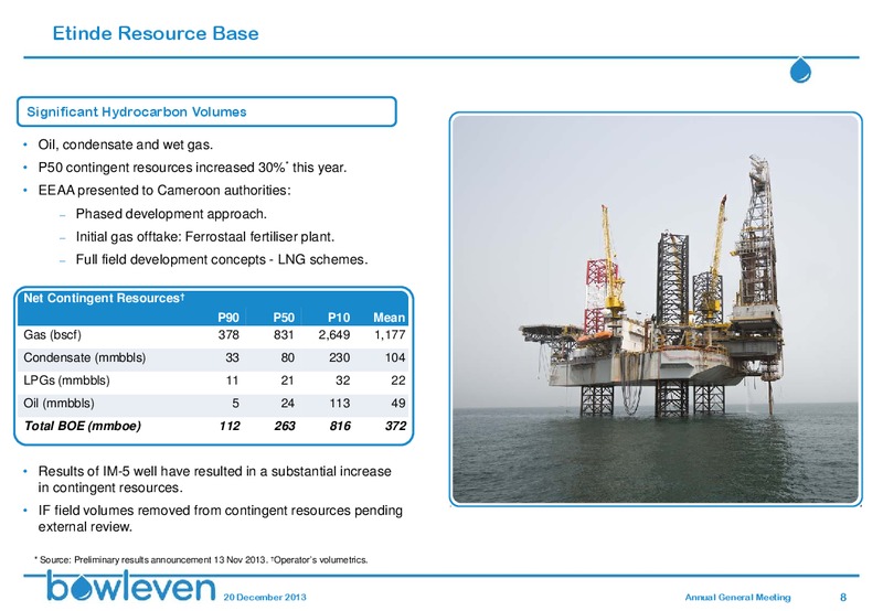 DECEMBER 2013 ANNUAL GENERAL MEETING – Bowleven Plc – slide 7