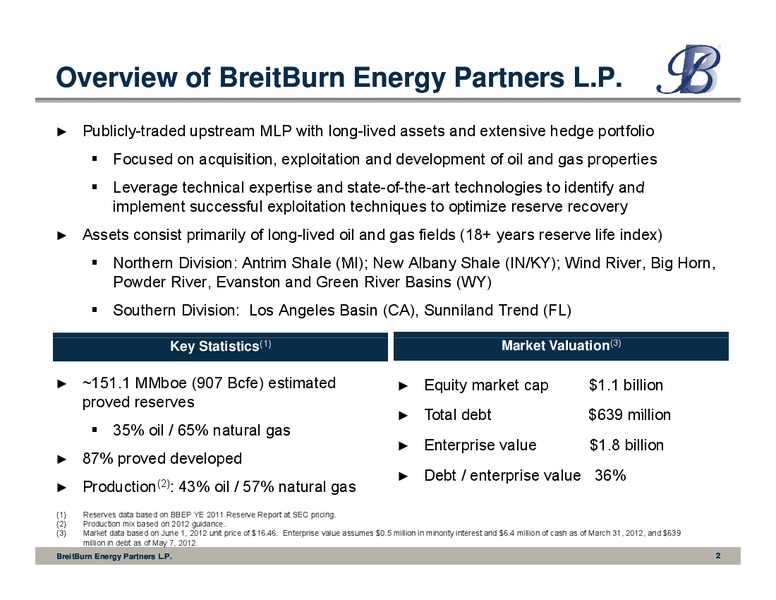 RBC Capital Markets 2012 Global Energy and Power Conference – Breitburn Energy Partners L.P. – slide 2