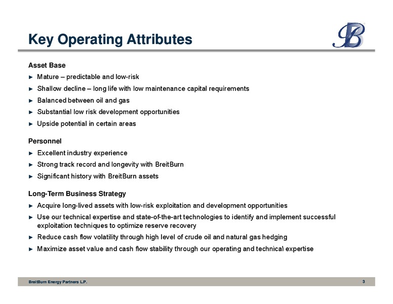 RBC Capital Markets 2012 Global Energy and Power Conference – Breitburn Energy Partners L.P. – slide 3