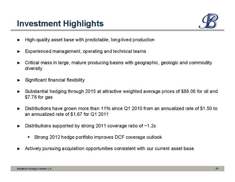 TD Securities Unconventional Energy Conference – Breitburn Energy Partners L.P. – slide 10