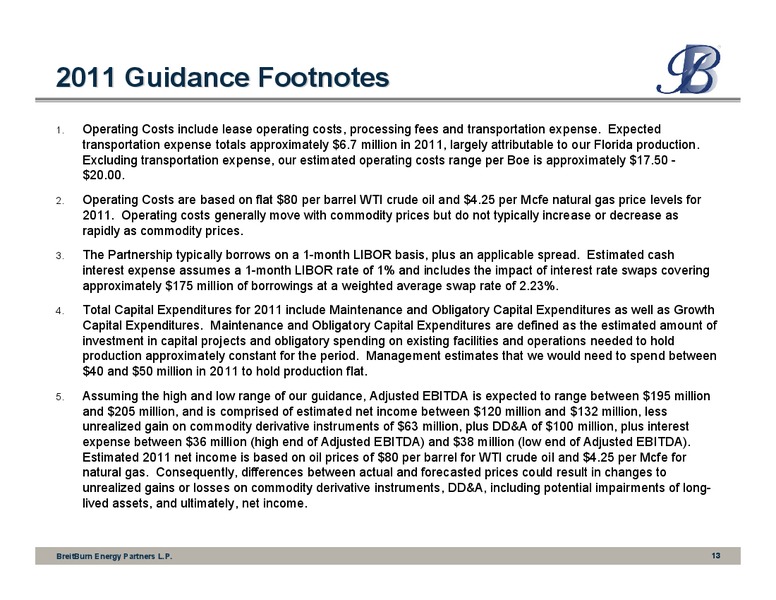 TD Securities Unconventional Energy Conference – Breitburn Energy Partners L.P. – slide 13