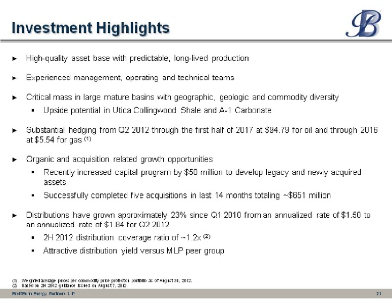 Barclays Capital CEO Energy Power Conference – Breitburn Energy Partners L.P. – slide 21