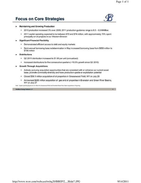 Rodman and Renshaw Annual Global Investment Conference   Energy Track – Breitburn Energy Partners L.P. – slide 7