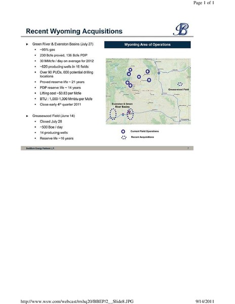 Rodman and Renshaw Annual Global Investment Conference   Energy Track – Breitburn Energy Partners L.P. – slide 8