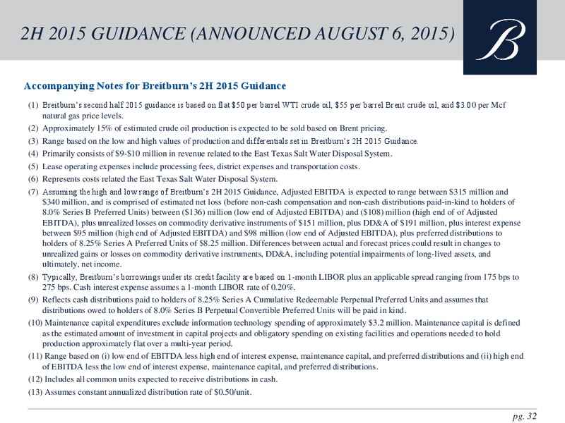 Jefferies 2015 Energy Conference – Breitburn Energy Partners L.P. – slide 31