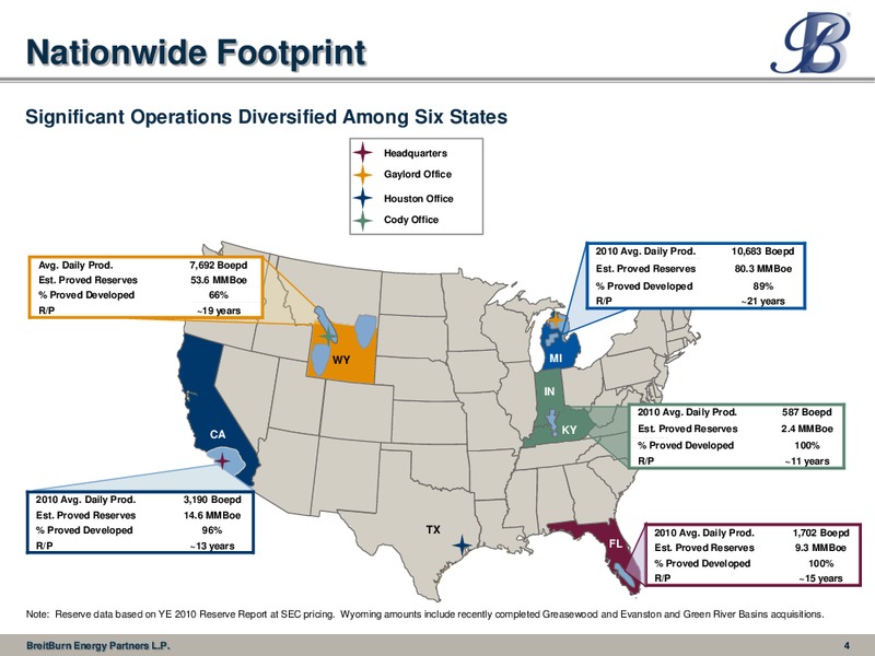 Wells Fargo Securities 10th Annual Pipeline MLP and Energy Symposium – Breitburn Energy Partners L.P. – slide 4