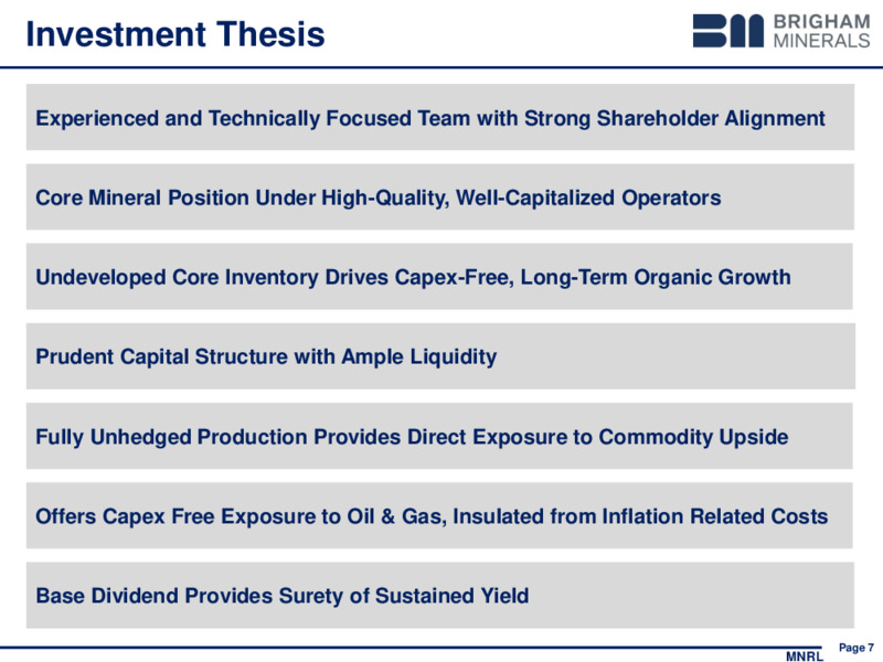 3Q 2022 Earnings Presentation – Brigham Minerals Inc. – slide 6
