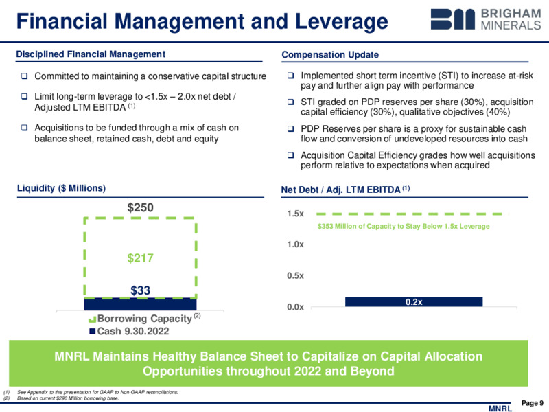 3Q 2022 Earnings Presentation – Brigham Minerals Inc. – slide 8
