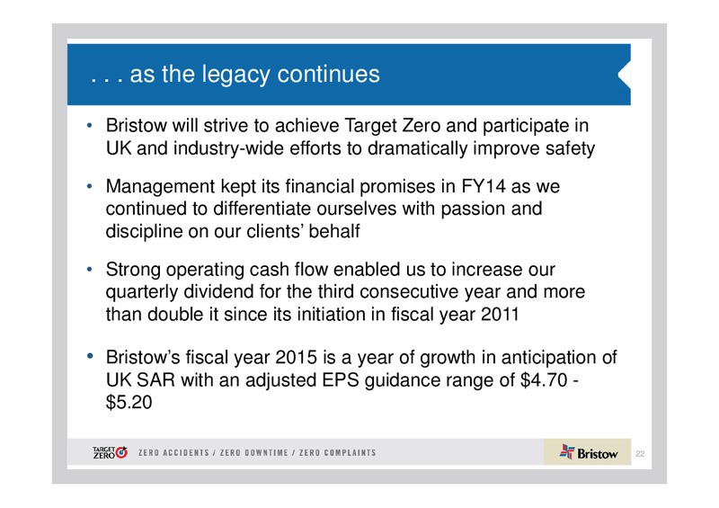 Q4 2014 EARNINGS CALL – Bristow Group – slide 21