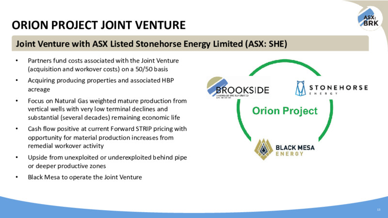 September 2020 Investor Presentation – Brookside Energy Limited – slide 13