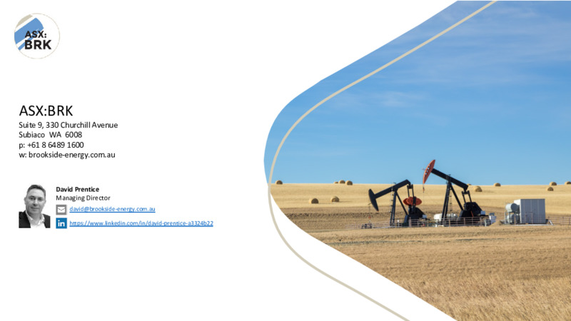 September 2020 Investor Presentation – Brookside Energy Limited – slide 22