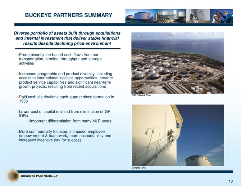UBS MLP One On One Conference – Buckeye Partners Lp – slide 12