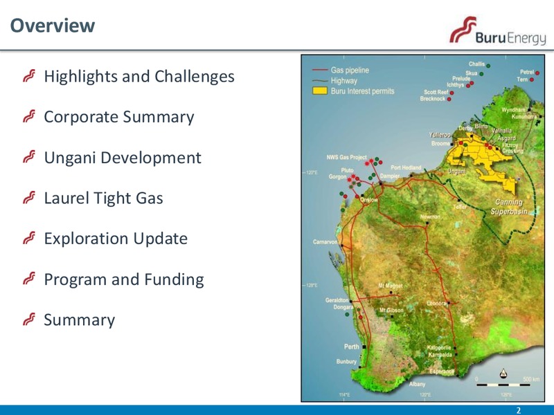 CORPORATE UPDATE – Buru Energy Limited – slide 2