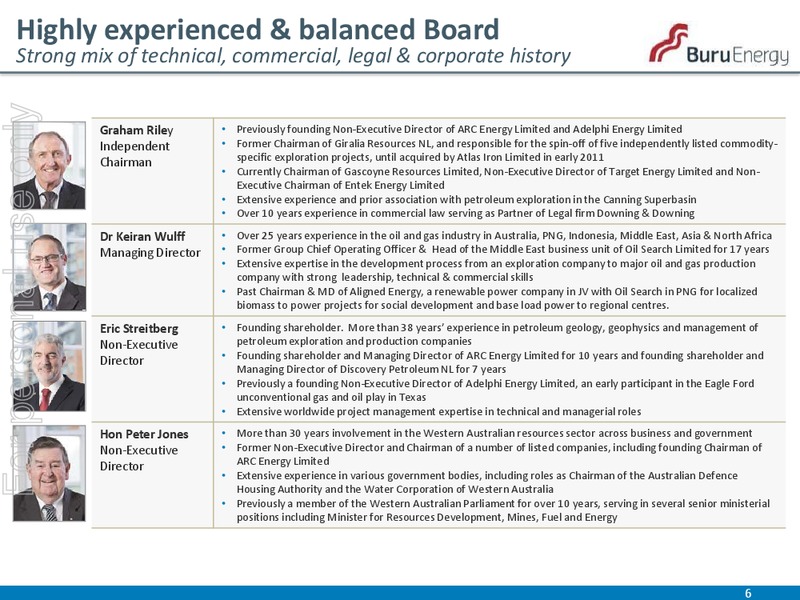 MACQUARIE AUSTRALIA CONFERENCE – Buru Energy Limited – slide 6
