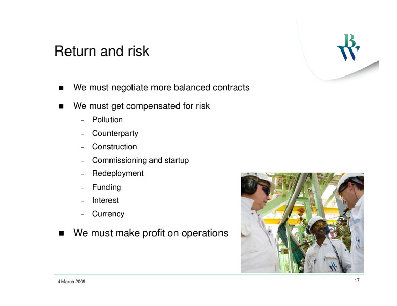 MARCH 2009 INVESTOR PRESENTATION – Bw Offshore – slide 16