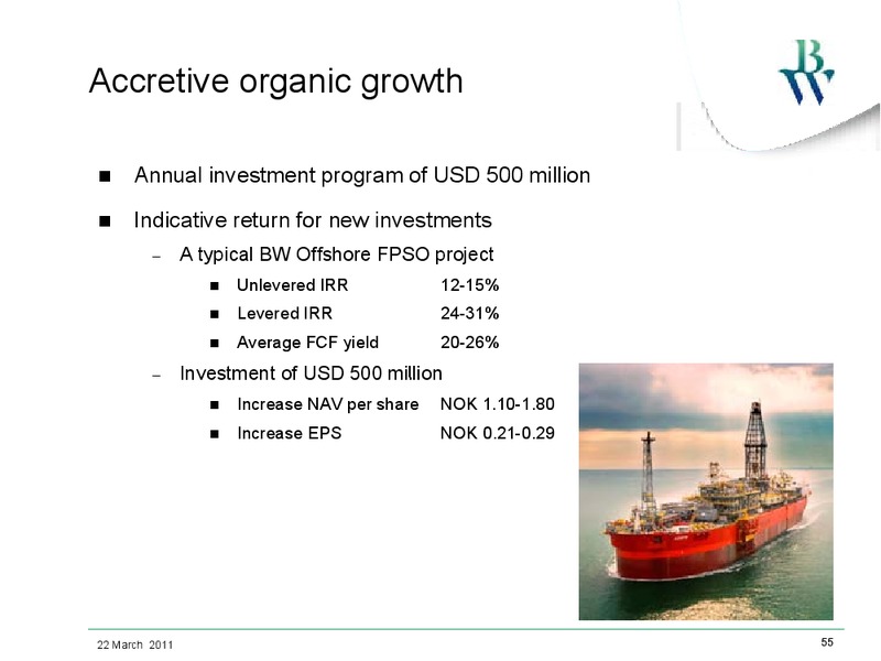 MARCH 2011 INVESTOR PRESENTATION – Bw Offshore – slide 54