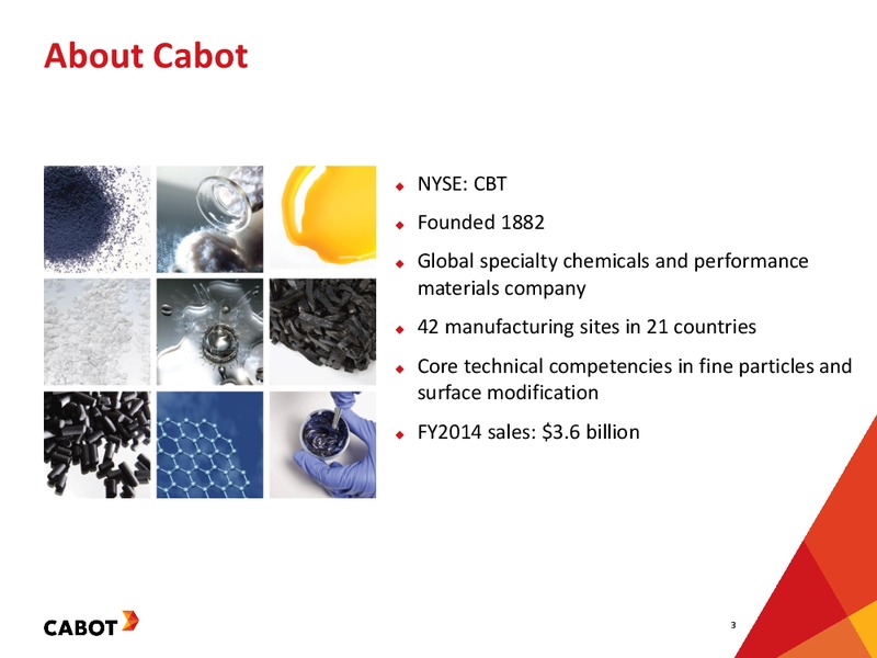 MORGAN STANLEY GLOBAL CHEMICALS AGRICULTURE CONFERENCE – Cabot Corp – slide 2
