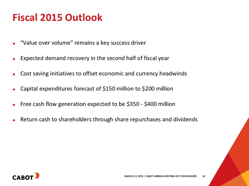 Annual Meeting of Stockholders – Cabot Corp – slide 13