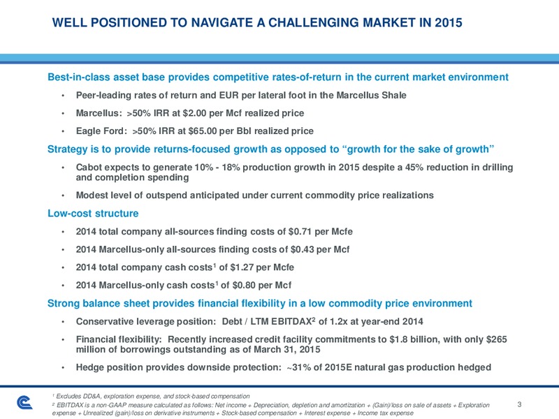 Citi Global Energy & Utilities Conference – Cabot Oil & Gas Corp – slide 3
