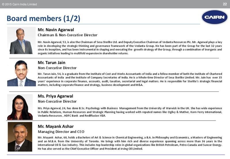 Edelweiss India Conference – Cairn India – slide 21