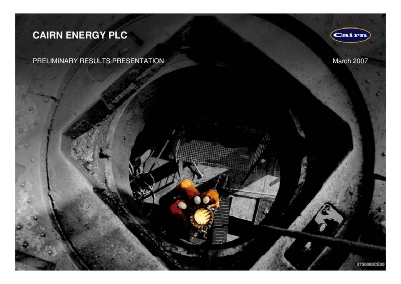 PRELIMINARY RESULTS PRESENTATION – Cairn Energy Plc – slide 1