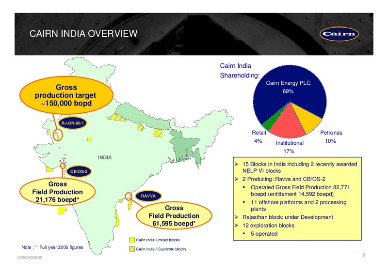 PRELIMINARY RESULTS PRESENTATION – Cairn Energy Plc – slide 8