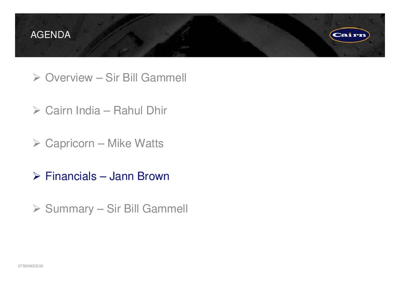 PRELIMINARY RESULTS PRESENTATION – Cairn Energy Plc – slide 23