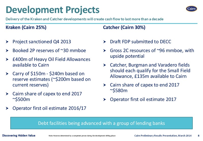 Preliminary Results Presentation – Cairn Energy Plc – slide 7