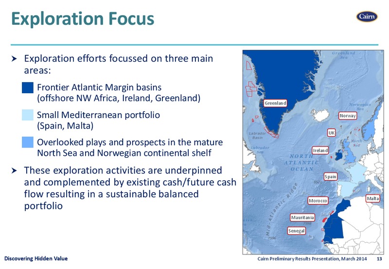 Preliminary Results Presentation – Cairn Energy Plc – slide 12