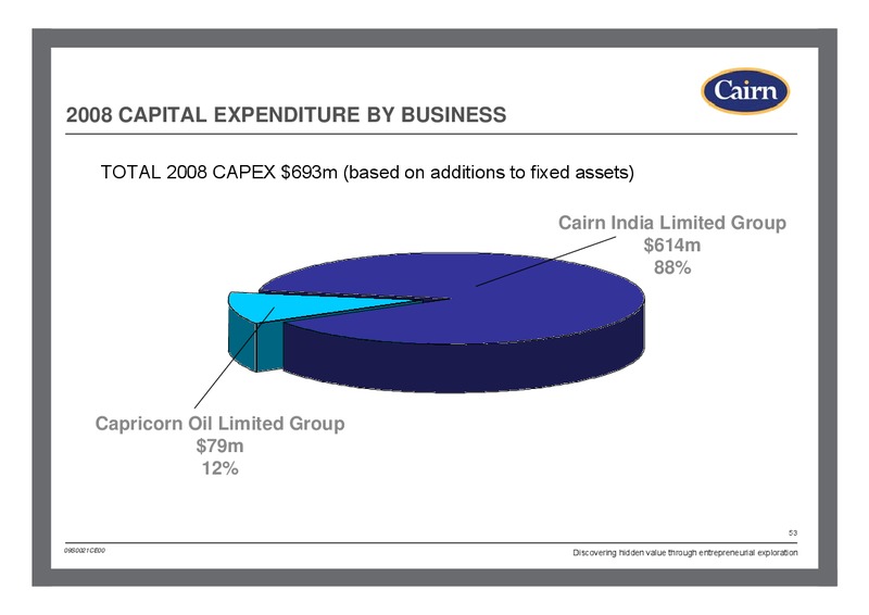 MARCH 2009 PRELIMINARY RESULTS – Cairn Energy Plc – slide 52