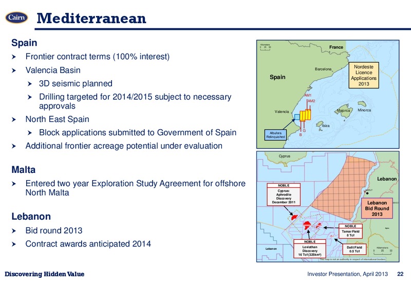 APRIL 2013 INVESTOR PRESENTATION – Cairn Energy Plc – slide 21