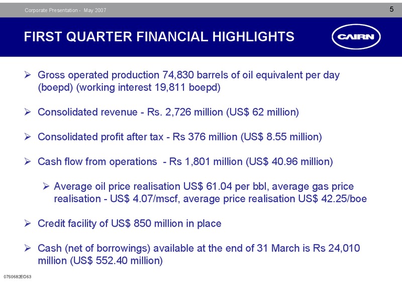 CORPORATE PRESENTATION – Cairn Energy Plc – slide 4