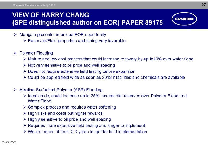 CORPORATE PRESENTATION – Cairn Energy Plc – slide 26