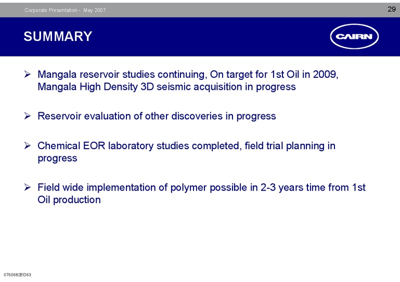 CORPORATE PRESENTATION – Cairn Energy Plc – slide 28