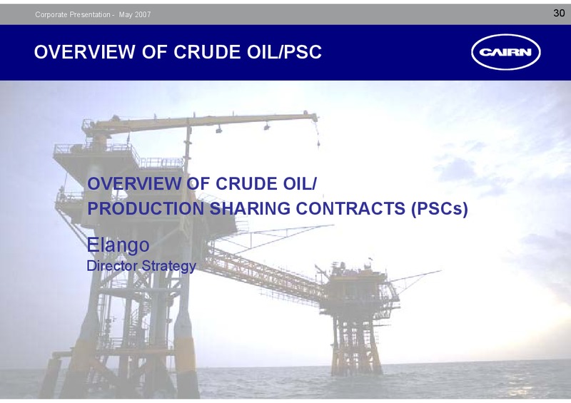 CORPORATE PRESENTATION – Cairn Energy Plc – slide 29