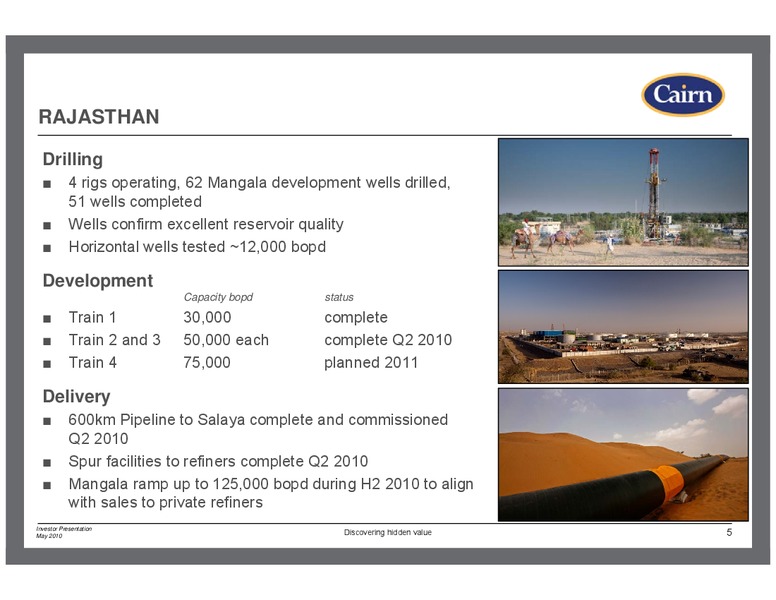 INVESTOR PRESENTATION – Cairn Energy Plc – slide 4