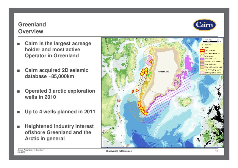 ANALYST PRESENTATION IN GREENLAND – Cairn Energy Plc – slide 9