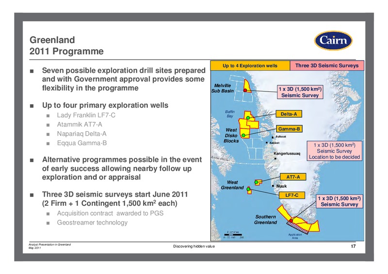 ANALYST PRESENTATION IN GREENLAND – Cairn Energy Plc – slide 16