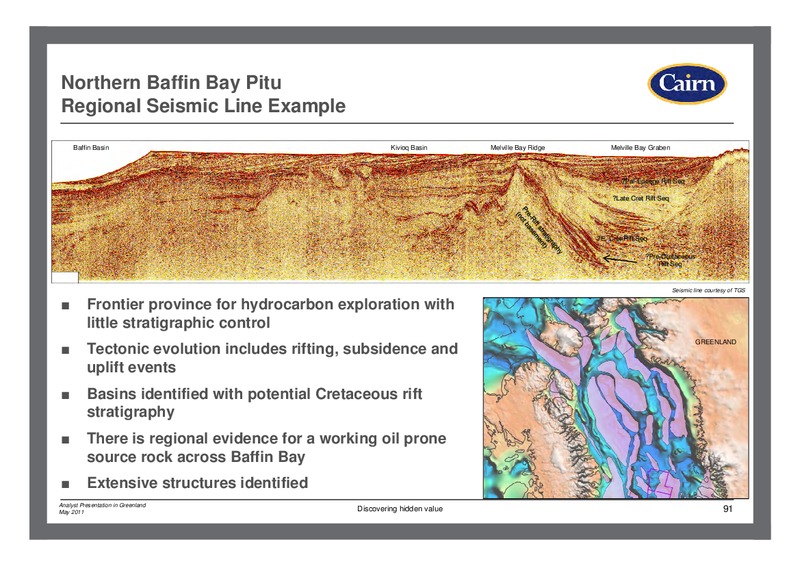 ANALYST PRESENTATION IN GREENLAND – Cairn Energy Plc – slide 90