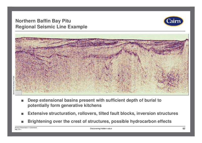 ANALYST PRESENTATION IN GREENLAND – Cairn Energy Plc – slide 91