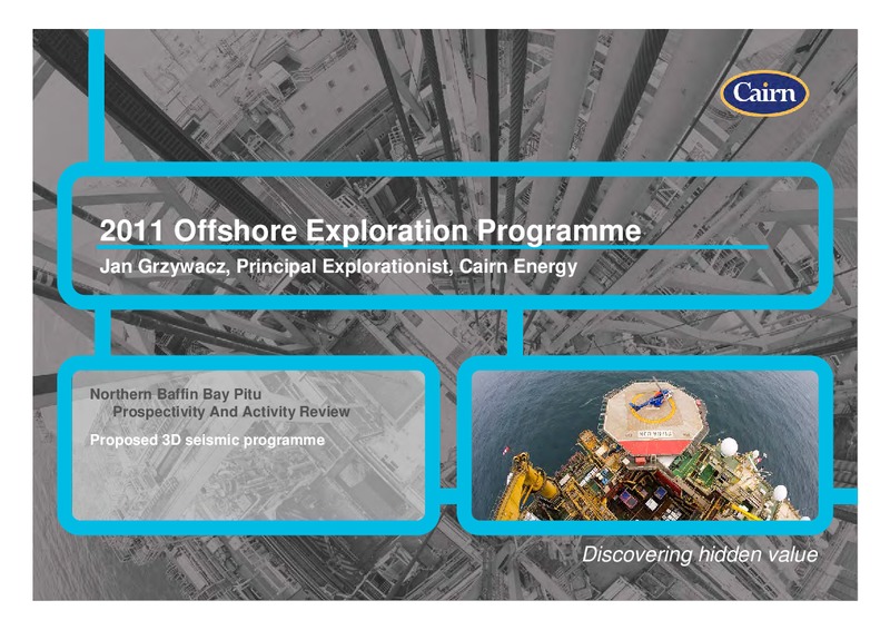 ANALYST PRESENTATION IN GREENLAND – Cairn Energy Plc – slide 95
