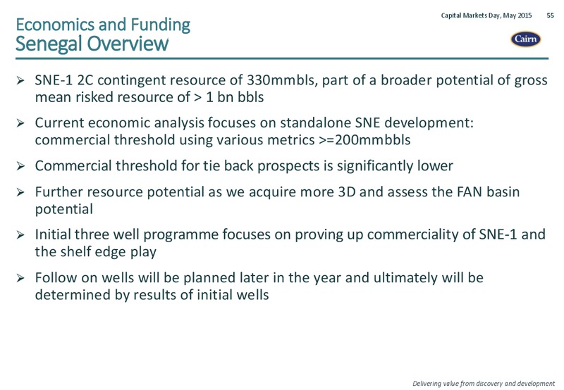 CAPITAL MARKETS DAY SENEGAL – Cairn Energy Plc – slide 54