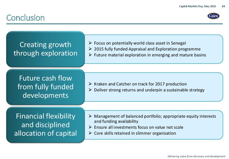 CAPITAL MARKETS DAY SENEGAL – Cairn Energy Plc – slide 62