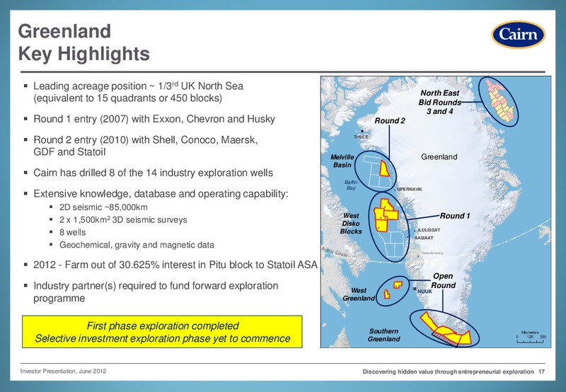 INVESTOR PRESENTATION – Cairn Energy Plc – slide 16