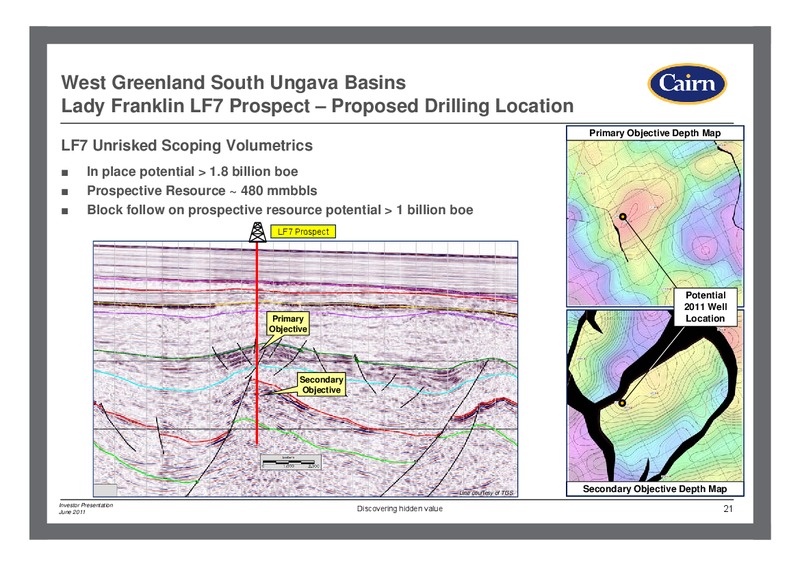 JUNE 2011 INVESTOR PRESENTATION – Cairn Energy Plc – slide 20