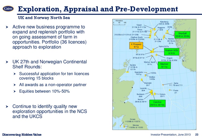 INVESTOR PRESENTATION – Cairn Energy Plc – slide 22